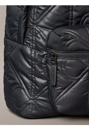 Morral Negro Acolchado Con Logo Monograma Calvin Klein
