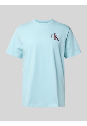 Camiseta Azul Cielo Con Monograma 30s Calvin Klein