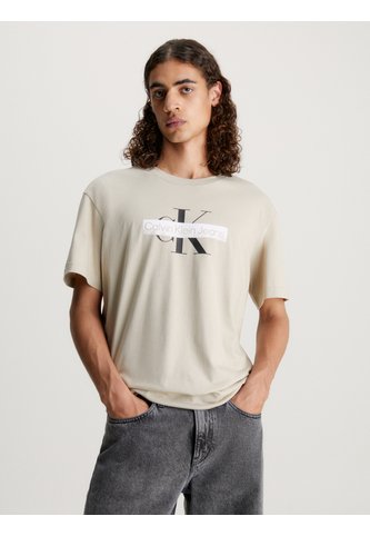 Camiseta Blanca Con Monograma Calvin Klein Calvin Klein