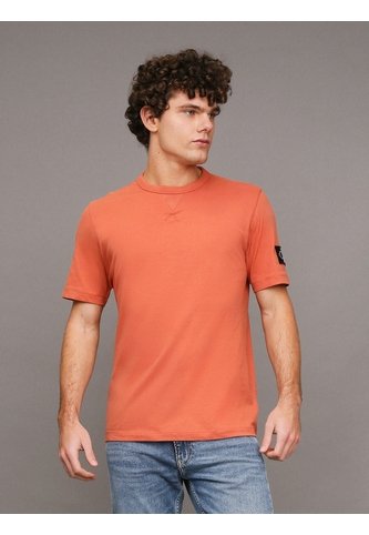 Camiseta Naranja De Algodón Con Insignia Calvin Klein Calvin Klein