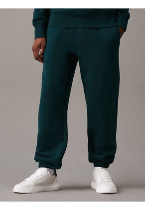 Pantalón Verde De Chándal Recto De Felpa Gruesa Calvin Klein