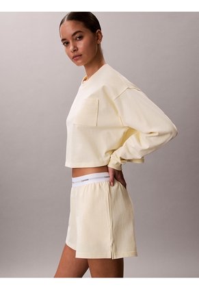 Pantalonetas Amarillo De Estar Por Casa Con Logo Calvin Klein