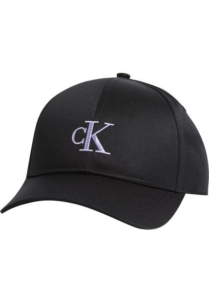 Gorra Negra Con Monograma Bordado Calvin Klein