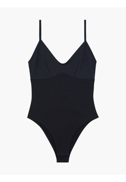Body De Espalda Abierta Con Logo Negro Calvin Klein