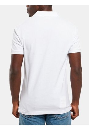 Polo Blanco Con Monograma Calvin Klein