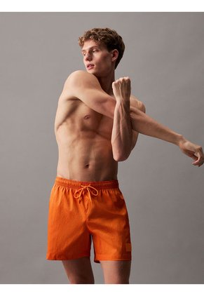 Bermuda De Baño Naranjade Largo Medio Con Cordón Antidesgarro Calvin Klein