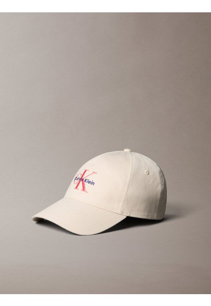 Gorra Beige De Algodón Con Monograma Bordado Calvin Klein