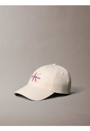 Gorra Beige De Algodón Con Monograma Bordado Calvin Klein