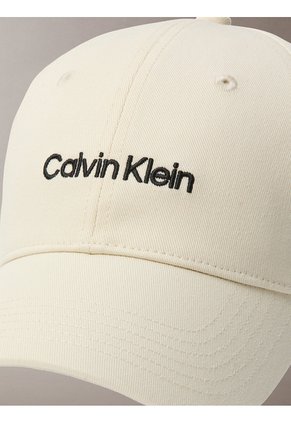 Gorra Beige De Béisbol Con Logo Bordado Calvin Klein