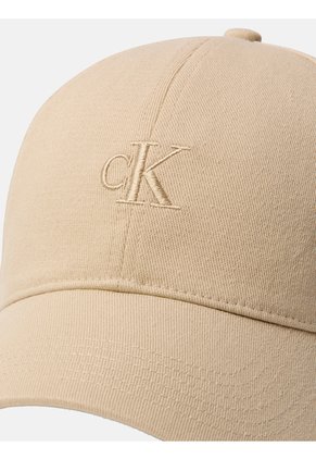 Gorra Beige Con Monograma Bordado Calvin Klein