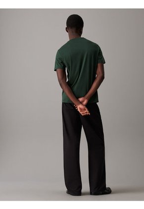 Camiseta Verde De Algodón Con Parche De Goma Calvin Klein