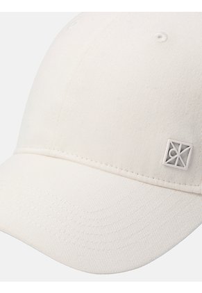 Gorra Blanca De Béisbol Con Aplique Metálico De Logo Calvin Klein