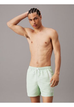 Bermuda De Baño Verde De Largo Medio Con Cordón - Intense Power Calvin Klein
