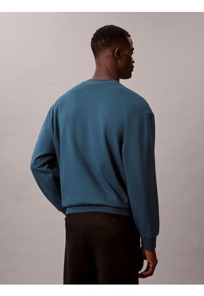 Saco Azul Terry Con Monograma Calvin Klein