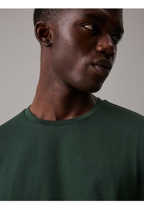 Camiseta Verde De Algodón Con Parche De Goma Calvin Klein