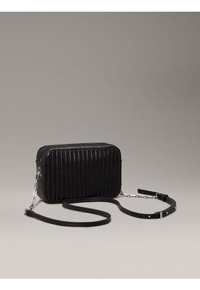 Bolso Negro Cruzado Acolchado Con Solapa Calvin Klein