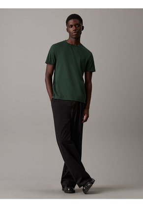 Camiseta Verde De Algodón Con Parche De Goma Calvin Klein