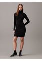 Vestido Negro Tejido Slim De Punto De Canalé De Algodón Calvin Klein de Calvin Klein