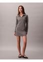 Vestido Gris Polo Acanalado De Manga Larga Calvin Klein de Calvin Klein