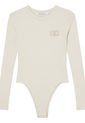 Body Manga Larga Con Logo Beige Calvin Klein de Calvin Klein