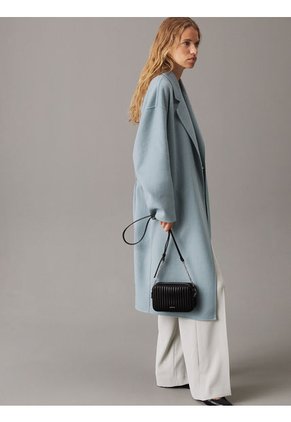 Bolso Negro Cruzado Acolchado Con Solapa Calvin Klein