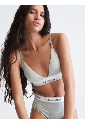 Bralette Gris En Triángulo Para Mujer