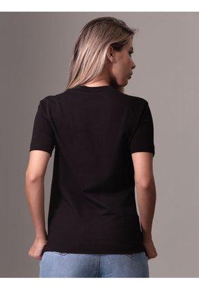 Camiseta Negra Con Monograma E Insignia Calvin Klein