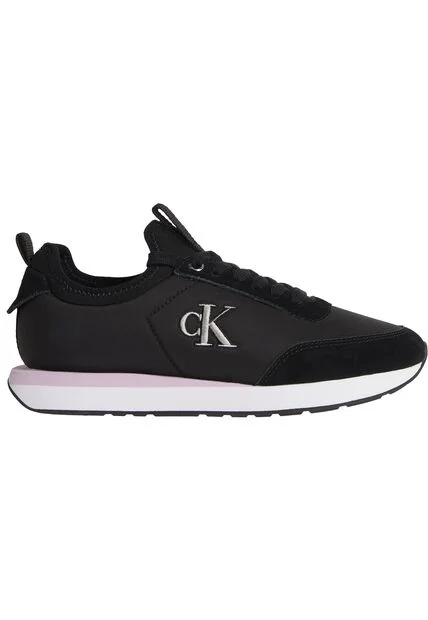 Tenis Negro Retro Runner De Nailon Tipo Sock Calvin Klein