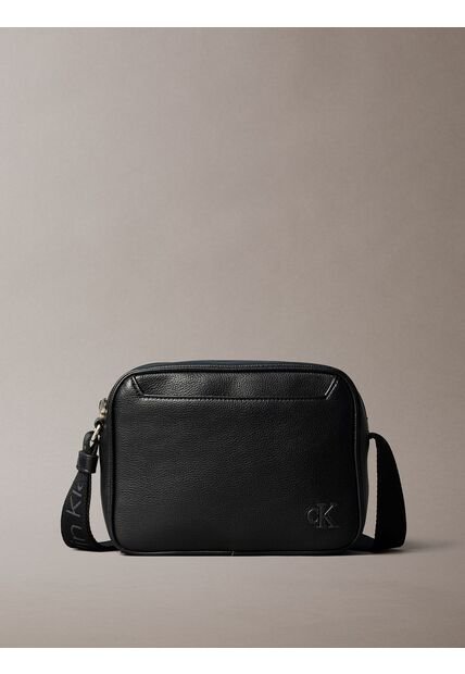 Bolso Negro Tipo Cámara Con Cinturón Textil Con Logo Calvin Klein