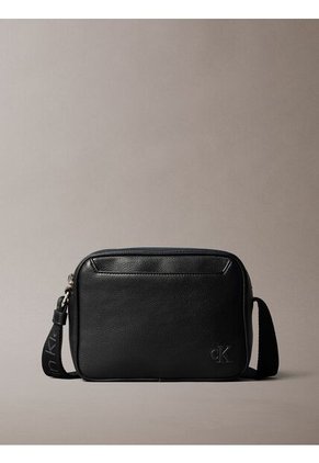 Bolso Negro Tipo Cámara Con Cinturón Textil Con Logo Calvin Klein