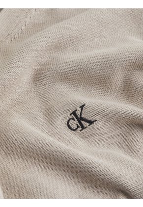 Saco Beige Tejido Moderno Con Cuello Redondo Calvin Klein