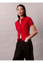 Polo Rojo De Jacquard De Logo Y Cierre De Botones Calvin Klein de Calvin Klein