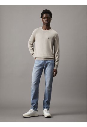 Saco Beige Tejido Moderno Con Cuello Redondo Calvin Klein