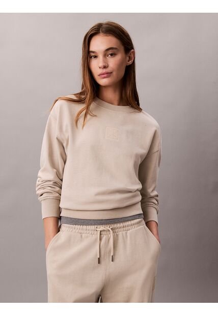 Saco Beige De Felpa De Gran Calidad Calvin Klein
