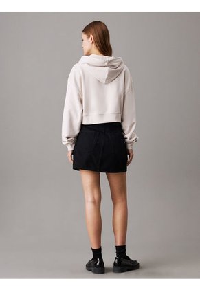 Buzo Blanco Boxy Con Capota De Felpa De Algodón Calvin Klein