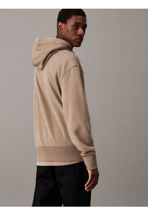 Buzo Beige Graphic Stamp Nyc Con Capota Calvin Klein