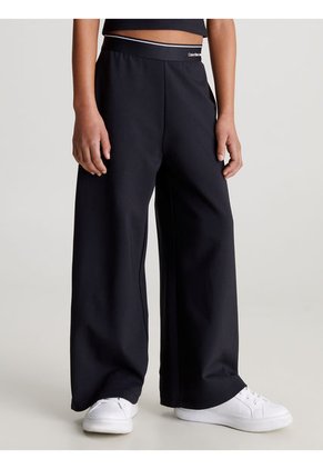 Pantalón Negro De Chándal Pierna Ancha Paraa Niña Calvin Klein