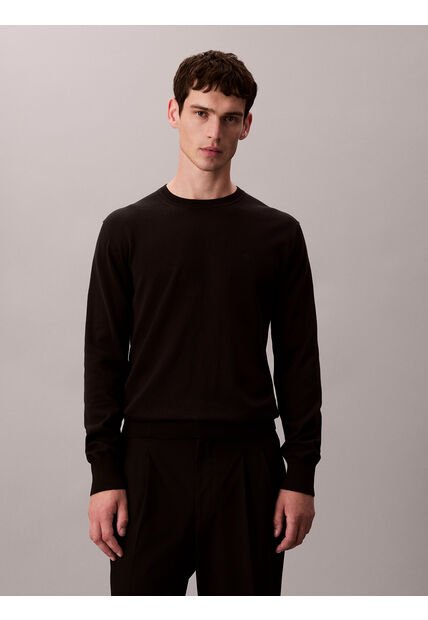 Saco Negro Tejido Clásico Acanalado De Algodón Supima Calvin Klein