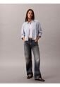 Camisa Azul Solid Boxy Cropped Calvin Klein de Calvin Klein