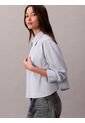Camisa Azul Solid Boxy Cropped Calvin Klein de Calvin Klein