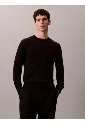 Saco Negro Tejido Clásico Acanalado De Algodón Supima Calvin Klein