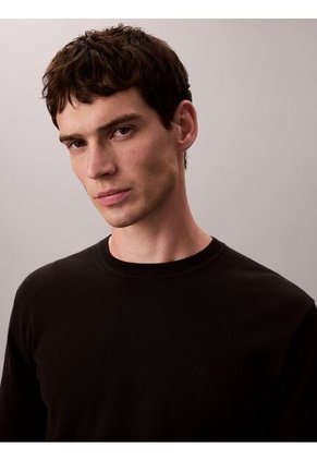 Saco Negro Tejido Clásico Acanalado De Algodón Supima Calvin Klein