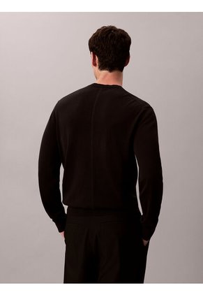 Saco Negro Tejido Clásico Acanalado De Algodón Supima Calvin Klein