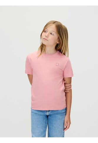 Camiseta Rosada De Manga Corta Con Insignia De Logo Bordada Calvin Klein Calvin Klein
