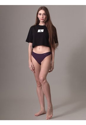Tanga Morado Invisible Con Logo En El Lateral Calvin Klein