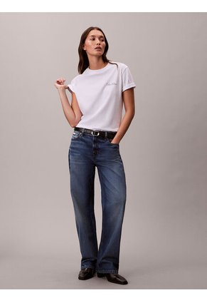Camiseta Blanca Clásica Con Logo Estampado Calvin Klein