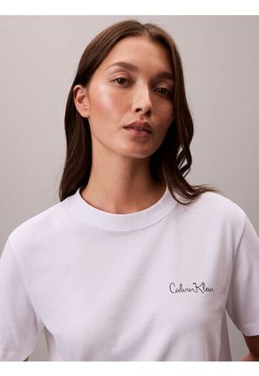 Camiseta Blanca Clásica Con Logo Estampado Calvin Klein