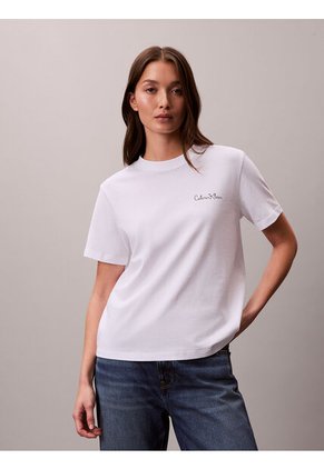 Camiseta Blanca Clásica Con Logo Estampado Calvin Klein