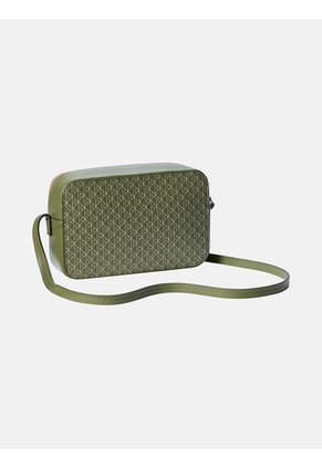 Bolso Verde Cruzado Con Logo Monograma En Todo El Artículo Calvin Klein