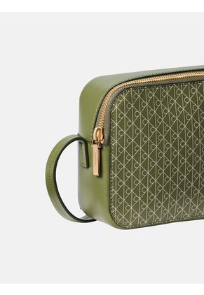 Bolso Verde Cruzado Con Logo Monograma En Todo El Artículo Calvin Klein